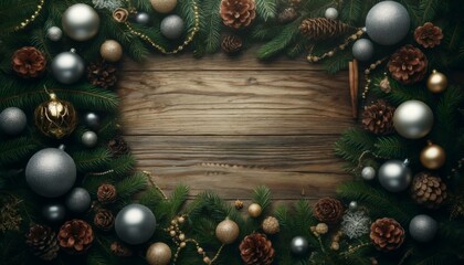 Festive Pinecones and Ornaments