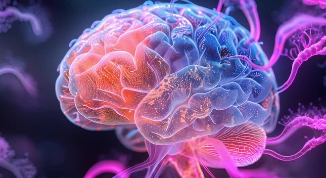 Detailed illustration of the human brain focusing on the hippocampus