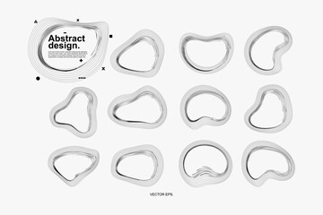 Abstract illustration, design, shape, circle, line, graphic, art, bacteria, virus, icon, germ, plankton, parasite, biology, sperm, and graphic element vector