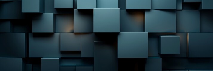 Abstract Geometric Pattern of Teal Squares