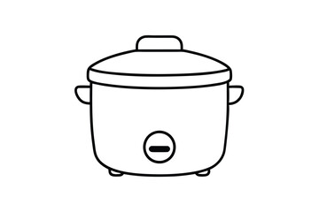 Rice cooker line art vector illustration