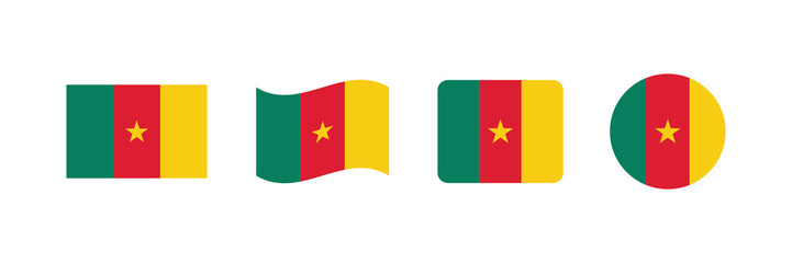 Vector Cameroon flag. Set of Cameroon Flags Collection. 
