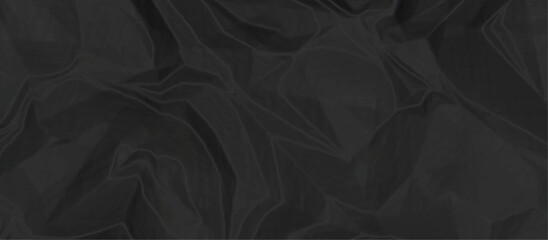 Black crumpled paper texture .