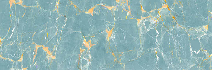A marble wall adorned with elegant gold and blue paint, showcasing a harmonious blend of opulence...