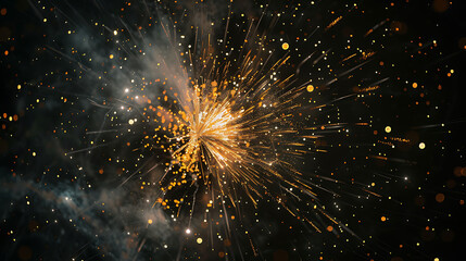 Fototapeta premium Radiant light Fireworks in the night sky background.