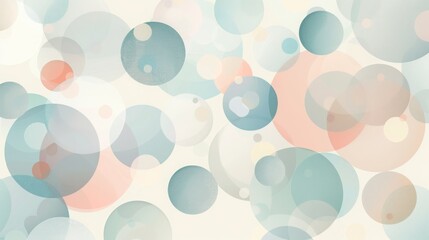 Abstract design featuring soft, overlapping pastel circles in muted colors, creating a calm and harmonious visual effect.