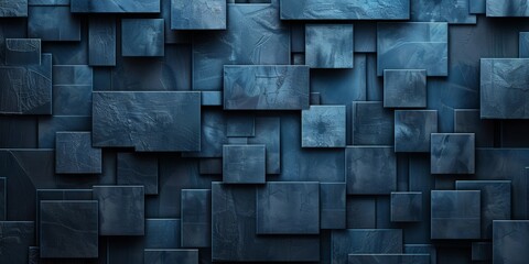 Abstract Blue Geometric Shapes