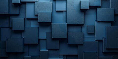 Abstract Blue Square Wall