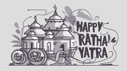Fototapeta premium Happy Ratha Yatra illustration