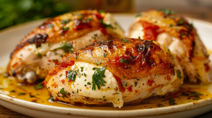 Burrata Stuffed Chicken with Herbs and Spices
