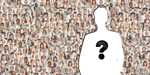 Silhouette eines Geschäftsmanns vor Business Portraits als Personal Suche Konzept