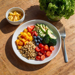 healthy meals colorful vegetables and fruits
