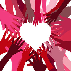 Hände bilden ein Herz mit Textfreiraum für Liebe