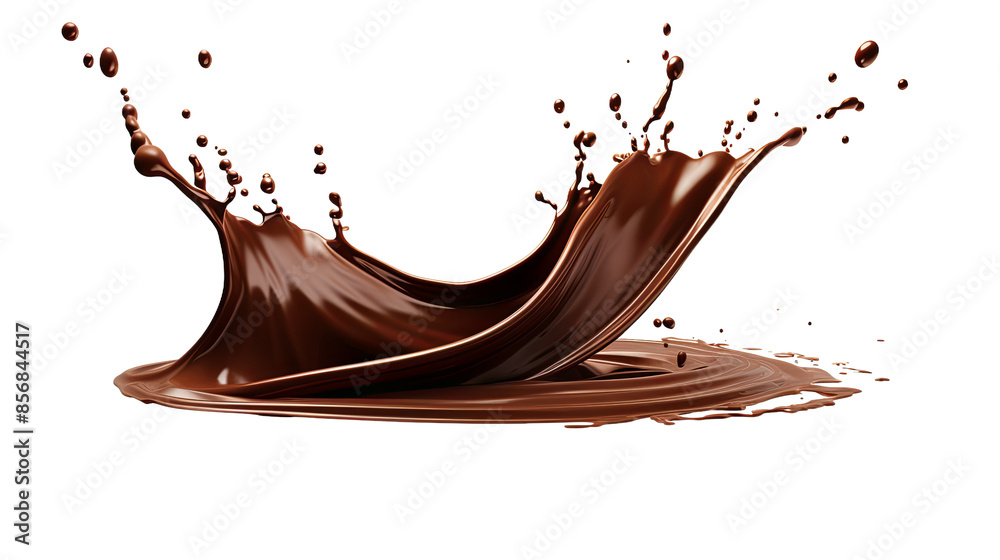 Canvas Prints sweet chocolate splash - cocoa pouring icon isolated on transparent background in 3d digital art top