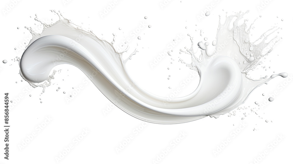 Canvas Prints milk splash in spiral shape design element isolated on transparent background - top view flat lay 3d
