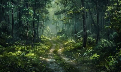 Fototapeta premium Path through dense forest