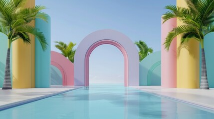 Fototapeta premium Tropical Paradise: A Poolside Escape