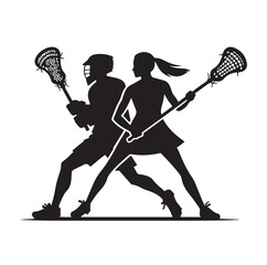 Lacrosse player silhouette, Lacrosse silhouettes, Lacrosse player clipart, Lacrosse player icon.