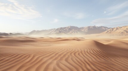 Golden Dunes Under a Hazy Sky