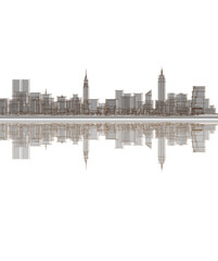 Obraz premium modern city panorama 3d illustration
