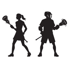 Lacrosse player silhouette, Lacrosse silhouettes, Lacrosse player clipart, Lacrosse player icon.
