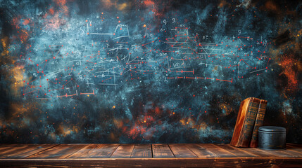 Mathematical equations on the board
