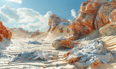 Rocky landscape with sand