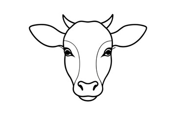 Cow head vector silhouette, Vector of cow head design, Cow silhouette design
