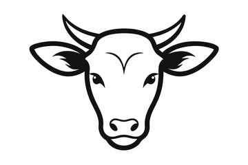 Cow head vector silhouette, Vector of cow head design, Cow silhouette design
