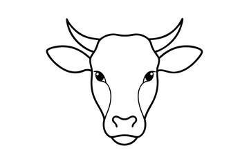 Cow head vector silhouette, Vector of cow head design, Cow silhouette design
