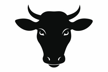 Cow head vector silhouette, Vector of cow head design, Cow silhouette design
