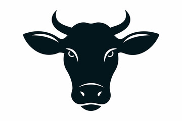 Cow head vector silhouette, Vector of cow head design, Cow silhouette design
