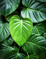 Nature leaves, green tropical forest, backgound concept with a beautiful pattern.