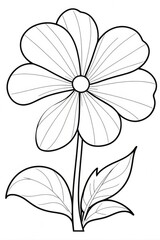 Violet flower Kids/ adults coloring page book art, line art illustration