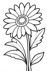 Gerbera flower Kids/ adults coloring page book art, line art illustration