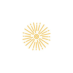 Sun Monoline clean luxury Logo Design Vector