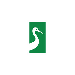 Stork Bird Logo Design Vector
