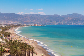 Fototapeta premium view of the bay of Malaga in Summer time