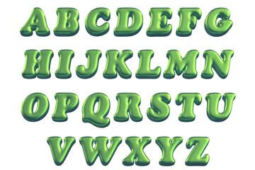 Y2K 3d metal Glitter Alphabet 3d Font