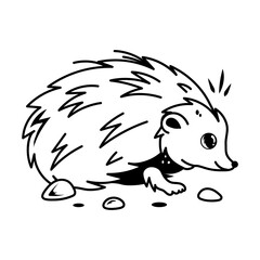 Here’s a doodle icon of a porcupine