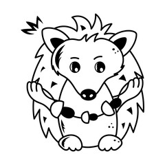 Here’s a doodle icon of a sitting prickly pig 