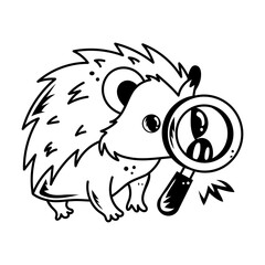 Ready to use doodle icon of a prickly pig 