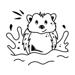 Get this doodle icon of a cute hemiechinus