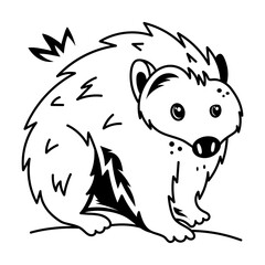 Ready to use doodle icon of a hedgehog