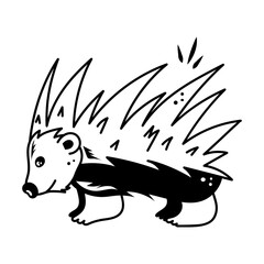 Editable doodle icon of a prickly pig 