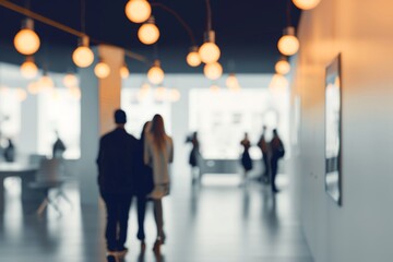 Defocused people in the office