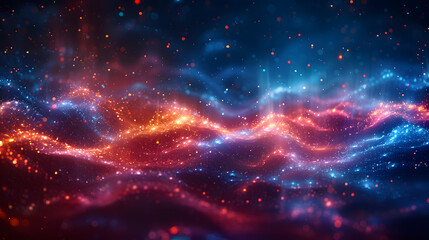 Fototapeta premium abstract red and blue galaxy technology background style