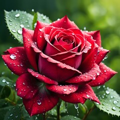 red rose with water drops