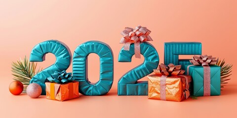 Tropical 2025 New Year Celebration with Gifts