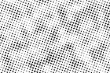 Abstract grunge halftone background. Retro comic grain pixel texture. Dots cartoon wallpaper. Pop art fading wavy gradient pattern. Vector vanishing gritty backdrop.